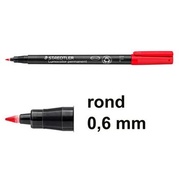 Staedtler Lumocolor 318 rojo Rotulador permanente  (redonda de 0,6 mm)
