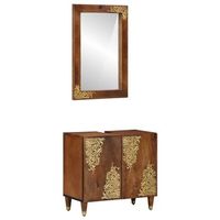 juego de muebles de bano 2 uds marron miel 62 x 33 x 58 cm vidaxl