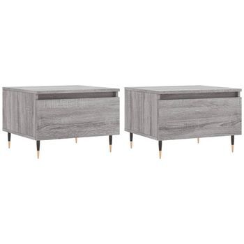 Pack 2 Uds Mesas De Centro，mesa Auxiliar，mesa De Café Madera Ingeniería Gris Sonoma 50x46x35 Cm