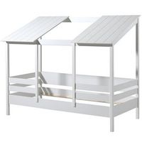 cama cabina 90x200 cm y base de pino macizo blanco remis