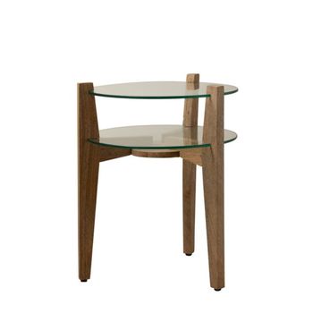 Mesa auxiliar de madera beige