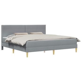 Estructura De Cama Gris Claro 200 X 200 Cm Poliéster Vidaxl