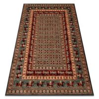 alfombra de lana kashqai 4301 401 oriental marco verde  terracota 120x170 cm