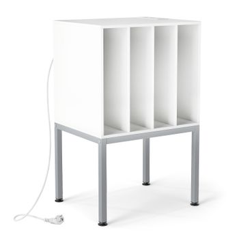 Costway Mueble para Discos de Vinilo con Toma de Corriente USB y Tipo C Almacenamiento Práctico Resistente para Salón 50 x 40 x 81 cm Blanco