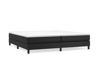 Estructura de cama box spring cuero sintético negro 200x200 cm