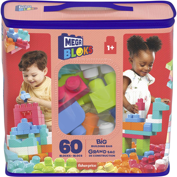 Mattel - Bolsa Construccion Mega blocks 60 Piezas Rosa (DCH54)