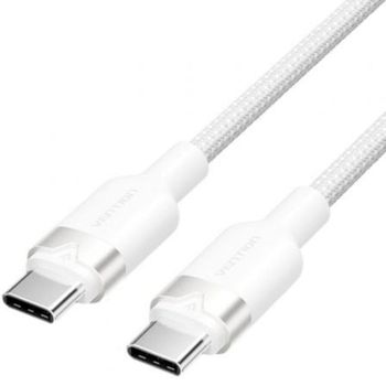 Cable USB Tipo-C Vention TRDWF 1m Blanco 3A 60W 480Mbps PVC Aluminio