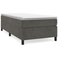 cama individual  cama box spring  cama para adultos con colchon terciopelo gris oscuro 80x200 cm