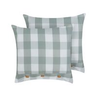 conjunto de 2 cojines de algodon a cuadros estilo cottage verde menta 45 x 45 cm tamnine