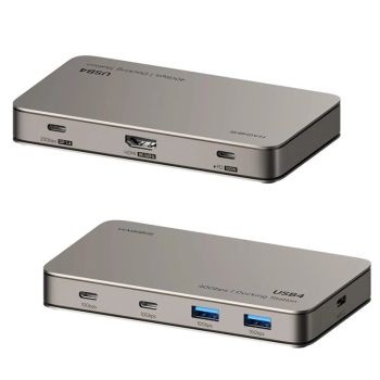 Hagibis BD246A Estación de Acoplamiento USB4 7-en-1 Adaptador Divisor de Puertos USB con 10Gbps USB-A*2 / 10Gbps USB-C*2