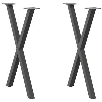 Patas Para Mesa De Comedor En Forma De X (2 Unidades), Antracita, 57 X (72-73) Cm, Acero Vidaxl