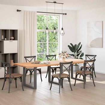 Patas Mesa Centro Forma U 3 Uds | Patas Para Mesa Antracita 90x(72-73) Cm Acero