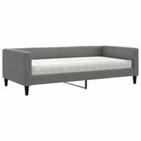 cama individual  sofa cama con colchon tela gris oscuro 100x200 cm cfw88896