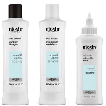 NIOXIN Scalp Recovery System for Anti-Dandruff & Itchy Scalp Relief - Includes Shampoo, Conditioner and Serum