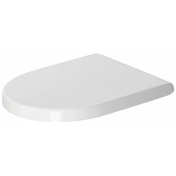 Tapa De Inodoro Duravit Starck 3 Sin Softclose, Bisagras Acero Inox, Blanco, 0063810000