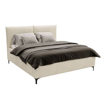 Cama Clovis 113, Doble, De Color Marrón Claro, Tapiz, Somieres, 200x214x108cm