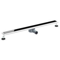 desague de ducha con tapa de vidrio y sifon 360 negro 100 cm vidaxl