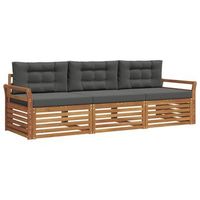 conjunto de sofas de exterior 3 piezas  mueble de jardin natural y antracita