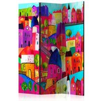 biombo - rainbow-hued town 135x172 cm