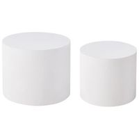 conjunto de 2 mesas de centro redondas diseno tradicional mdf blanco manti