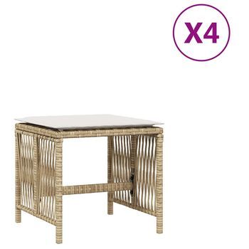 Taburetes De Jardín Con Cojines 4 Uds Ratán Pe Beige 41x41x36cm Vidaxl