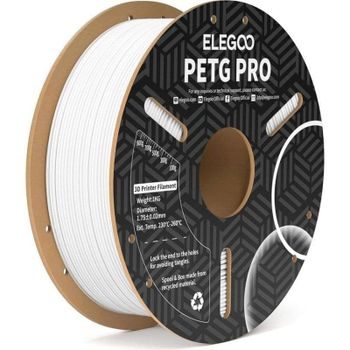 Filamento PETG Elegoo PRO Blanco 1,75 mm Alta Resistencia Fácil Impresión