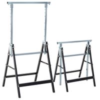 homcom set de 2 caballetes telescopicos plegables con altura ajustable sierra de acero para mesa carga 200 kg 68x58x80-130 cm negro   aosom espana
