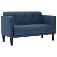 sofa de dos plazas azul de 111 cm con tapizado de tela vidaxl