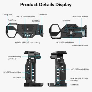 Jaula para cámara SmallRig A7RIII / A7M3 para cámara Sony A7RIII /A7III/A7M3 (ILCE-7RM3 / A7R Mark III), con soporte para zapata y riel NATO 2087D