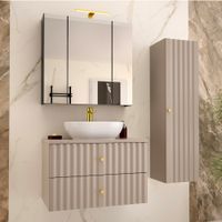 conjunto de muebles con lavabo paneles laminados y de mdf cachemira