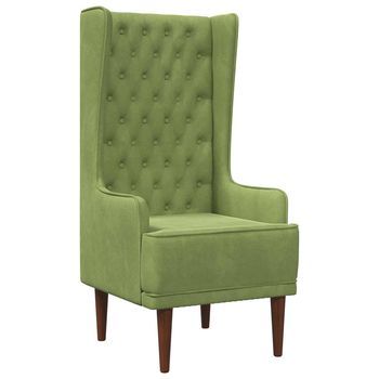 Silla De Respaldo Alto Con Capitoné Con Botones Verde Claro Vidaxl