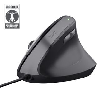 Trust Bayo II Ratón Vertical Ergonómico para Mano Derecha USB 2400 DPI Negro