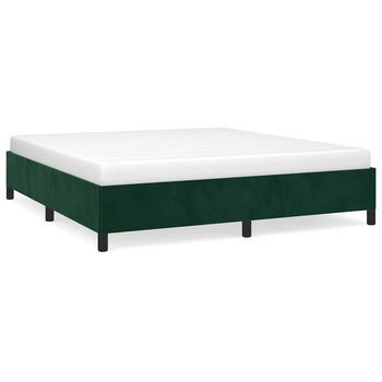 Cama Doble | Cama Para Adultos | Estructura De Cama De Terciopelo Verde 180x200 Cm