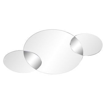 Espejo Cristal Madera 134x2x61 Circulos Ahumado