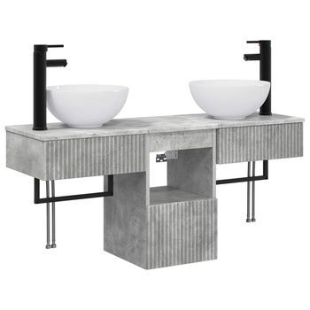 Juego De Muebles De Baño 3 Uds. Gris Hormigón Vidaxl