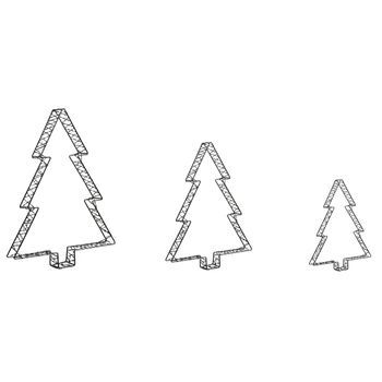 Conjunto De 3 Decoraciones De Navidad Led Para Interior Y Exterior Árboles Navideños Con Luces Base De Metal Negro Lofsen