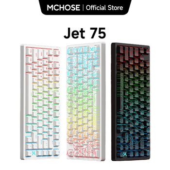 MCHOSE Jet 75 interruptor magnético teclado para juegos efecto Hall intercambiable en caliente personalizado RGB Snap Tap 0.1ms latencia 8kHz velocidad de orolling