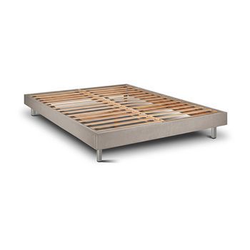 Estructura De Cama Milano  Taupe Metal 190 X 140 Cm