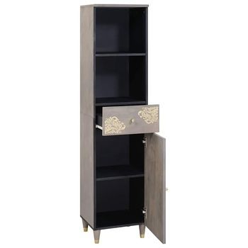 Mueble De Cuarto De Baño Con Cajón Gris 38 X 33 X 160 Cm