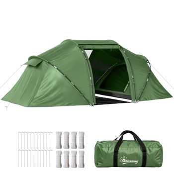 Outsunny Tienda de Campaña para 4-6 Personas 430x240x170 cm Azul y Blanco