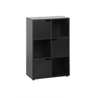 estantanteria ivar 6 compartimentos con 3 puertas - negro