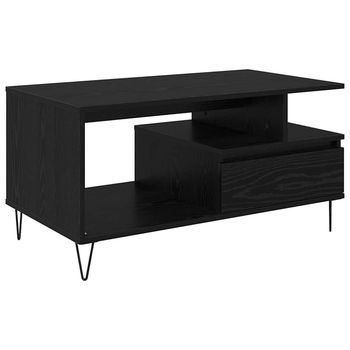 Mesa De Café Roble Negro 90 X 49 X 45 Cm Madera De Ingeniería Vidaxl