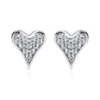 pendientes corazon de plata 925 con circonita