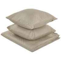 colcha de poliester gris pardo 140 x 210 cm manta cojines patron en relieve clasico dormitorio shush
