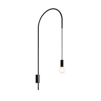 zafferano - lampara de pared filo giratoria 200 metal pintado bombilla e27 max 60 w incluida altura 110 cm - negro