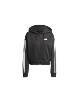 Chaqueta adidas 3 Bandas French Terry Fz Hd Mujer Negro/Blanco