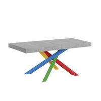 mesa extensible 130390x90 cm volantis premium cemento patas multicolor 4b