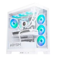 abysm gaming danube sava h500 white caja cristal templado usb 30 argb blanca