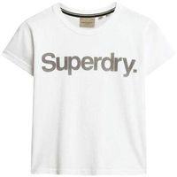 superdry camiseta t-shirt core logo city blanc ajuste para mujer