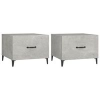 mesa de centro patas de metal 2 uds gris hormigon 50x50x40 cm vidaxl